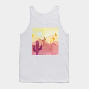 Rosy Desert (Watercolor desert landscape) Tank Top